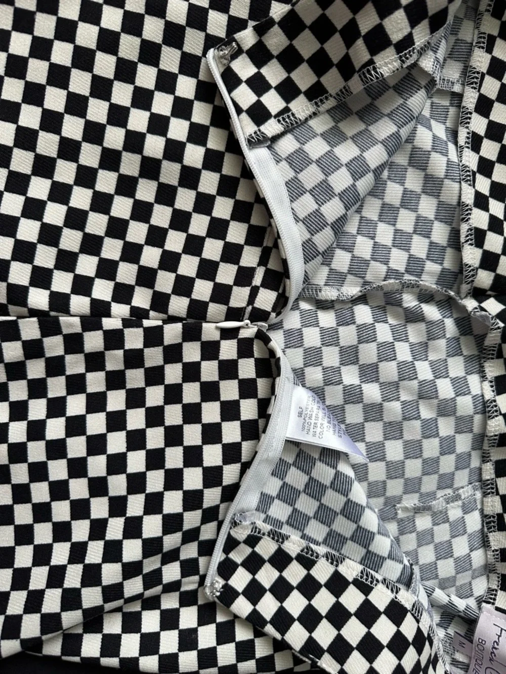 High Waist Checkerboard Shorts Black White Tailored Chic Size M